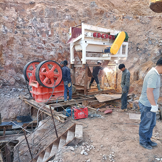 云南多級聯動滾軸篩客戶現場